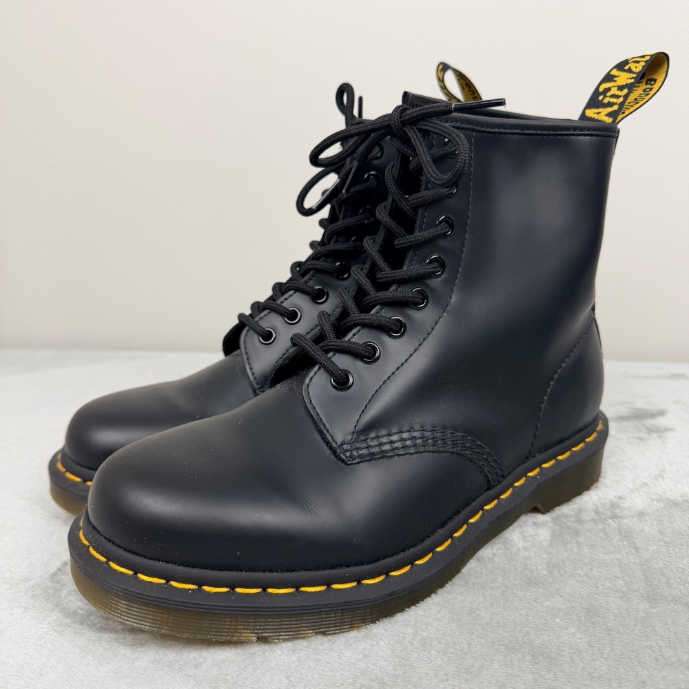 Dr. Martens 1460 Smooth Leather Lace Up Boots Black Women's Size 8